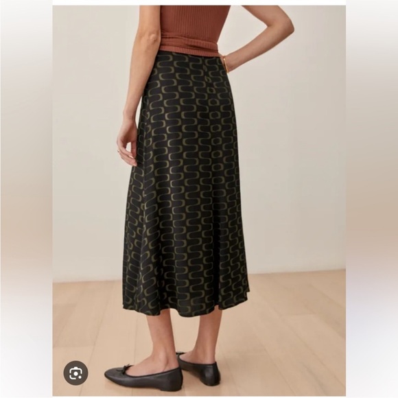 Reformation • bea midi skirt in linguini print sz 6 - Picture 3 of 9